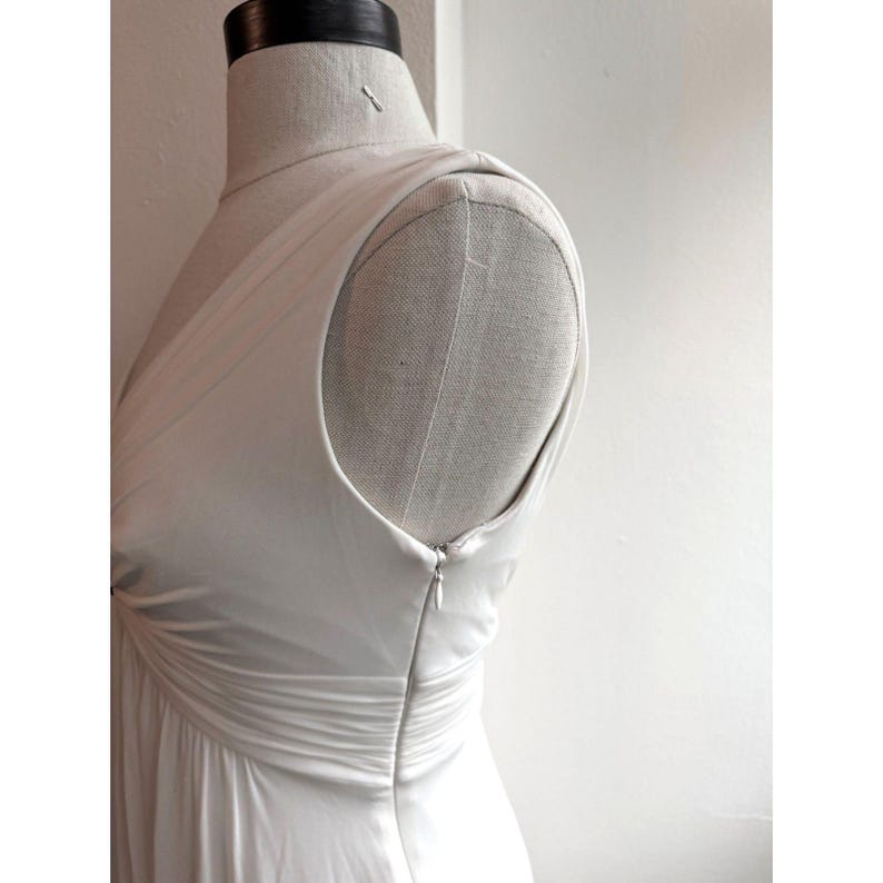 BCBG Max Azria witte Griekse Y2K maxi-jurk XS formeel schoolbal vintage begin jaren 2000 afbeelding 4