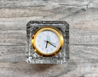 Waterford Crystal Baby ABC Clock Vintage Glass Nursery Decor Alphabet Clock