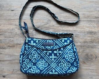 Vera Bradley Blue Quilted Crossbody Bag Pattern Print Purse Y2K Cute Small