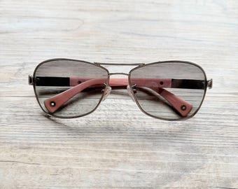 Coach Caroline 56mm Gradient Aviator Sunglasses Rose Gold Pink Designer Shades