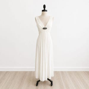 BCBG Max Azria witte Griekse Y2K maxi-jurk XS formeel schoolbal vintage begin jaren 2000 afbeelding 1
