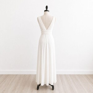 BCBG Max Azria witte Griekse Y2K maxi-jurk XS formeel schoolbal vintage begin jaren 2000 afbeelding 2