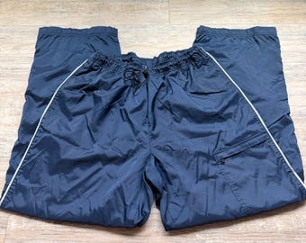 Deadstock Vintage Nike Windbreaker Track Pants Navy Blue Cargo Y2K Size XL