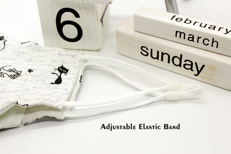 White Cat / Cats Face Mask / Cotton Face Mask / Filter Pocket Etsy