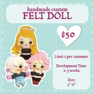 Custom Felt Doll, Commission OC Doll, Art Doll