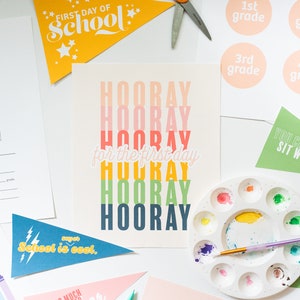 Back to School Printable, First Day of School Pennants, Printable Pennants, Party Printables