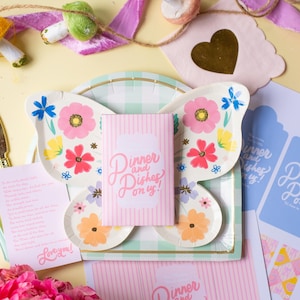 Etiqueta para impressão de Dia das Mães, porta-cartão-presente pós-parto, etiqueta para impressão de jantar e pratos, personalizada para qualquer mãe, download instantâneo, etiqueta para presente de nova mãe