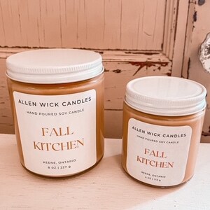 Fall Kitchen Candle Fall Scented Soy Candles Gift Candles image 1