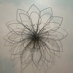 Large Steel Wire Metal Flower Wall Decoration Sculpture 16 - Etsy