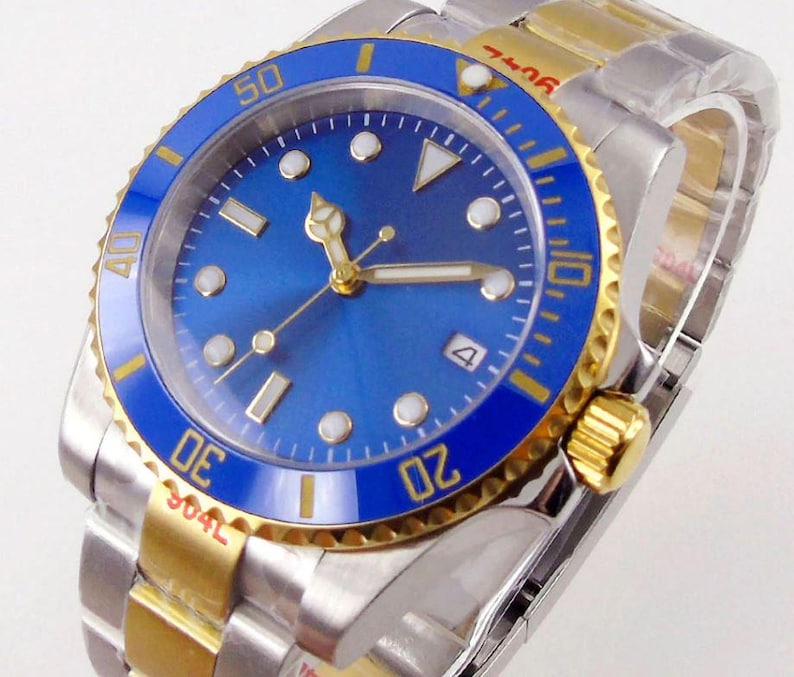 GCS 2 Tone Automatic Dive Watch - Blue Dial - NH35 Movement bild 1