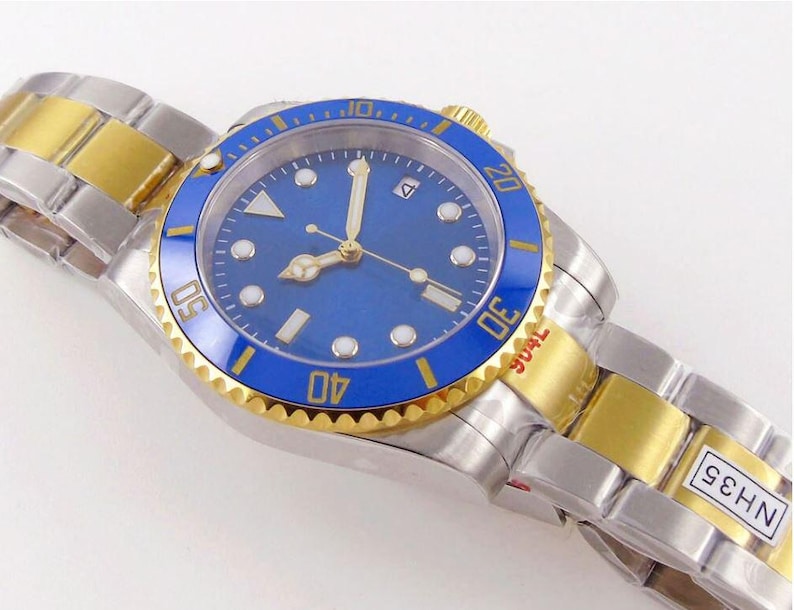 GCS 2 Tone Automatic Dive Watch - Blue Dial - NH35 Movement bild 2