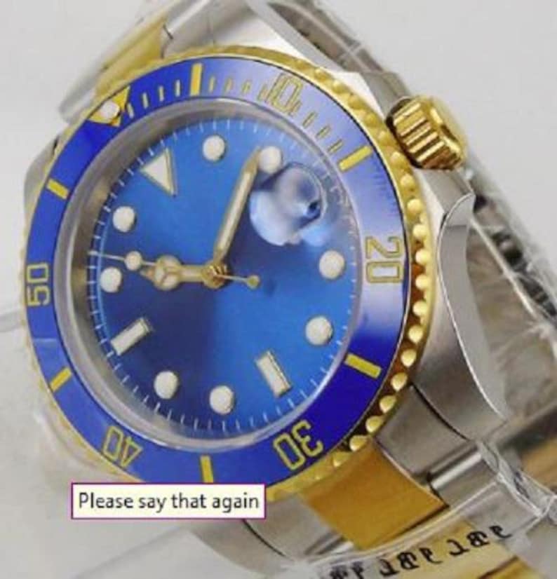 GCS 2 Tone Automatic Dive Watch - Blue Dial - NH35 Movement bild 4