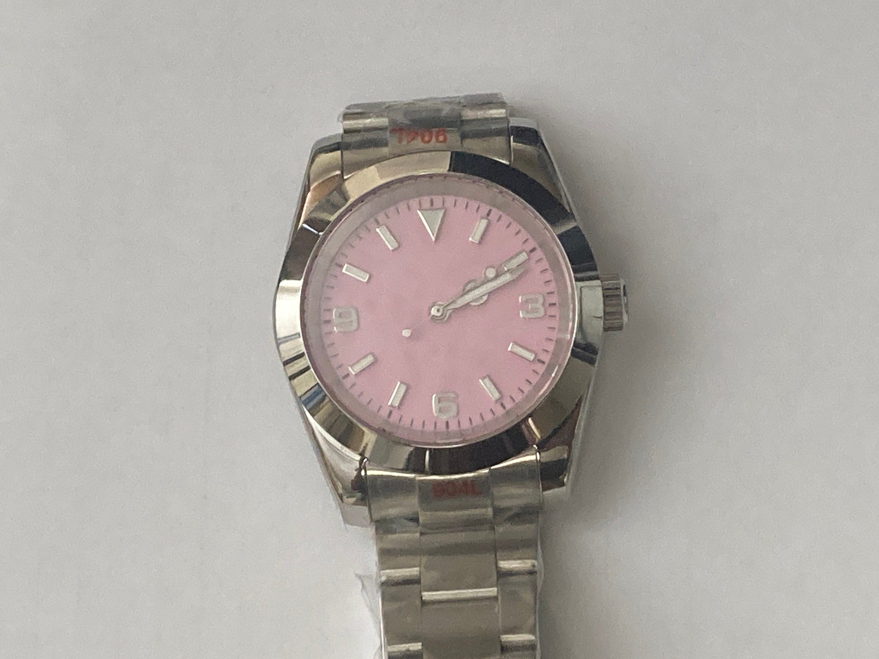 Pink Dial Explorer Watch - SEIKO NH35 Automatic Movement - Etsy