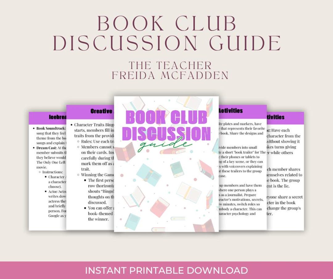 Book Club Discussion Guide: the Teacher - Etsy