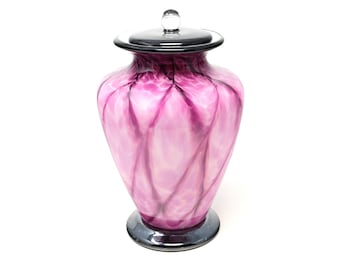 Amato Rose Urn for Ashes made of Hand Blown Glass - Adult