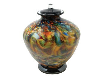 Greco Autumn Urn for Ashes made of Hand Blown Glass - Adult