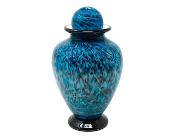Atlantic Aegean Urn for Ashes made of Hand Blown Glass - Small