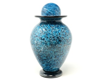 Atlantic Aegean Urn for Ashes made of Hand Blown Glass Urn - Adult