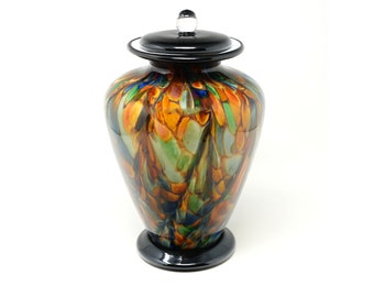 Amato Autumn Urn for Ashes made of Hand Blown Glass - Adult