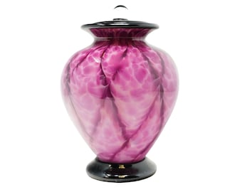 Amato Rose Urn for Ashes made of Hand Blown Glass - Pet