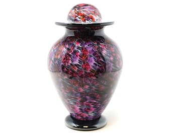 Atlantic Ruby Urn for Ashes made of Hand Blown Glass - Adult