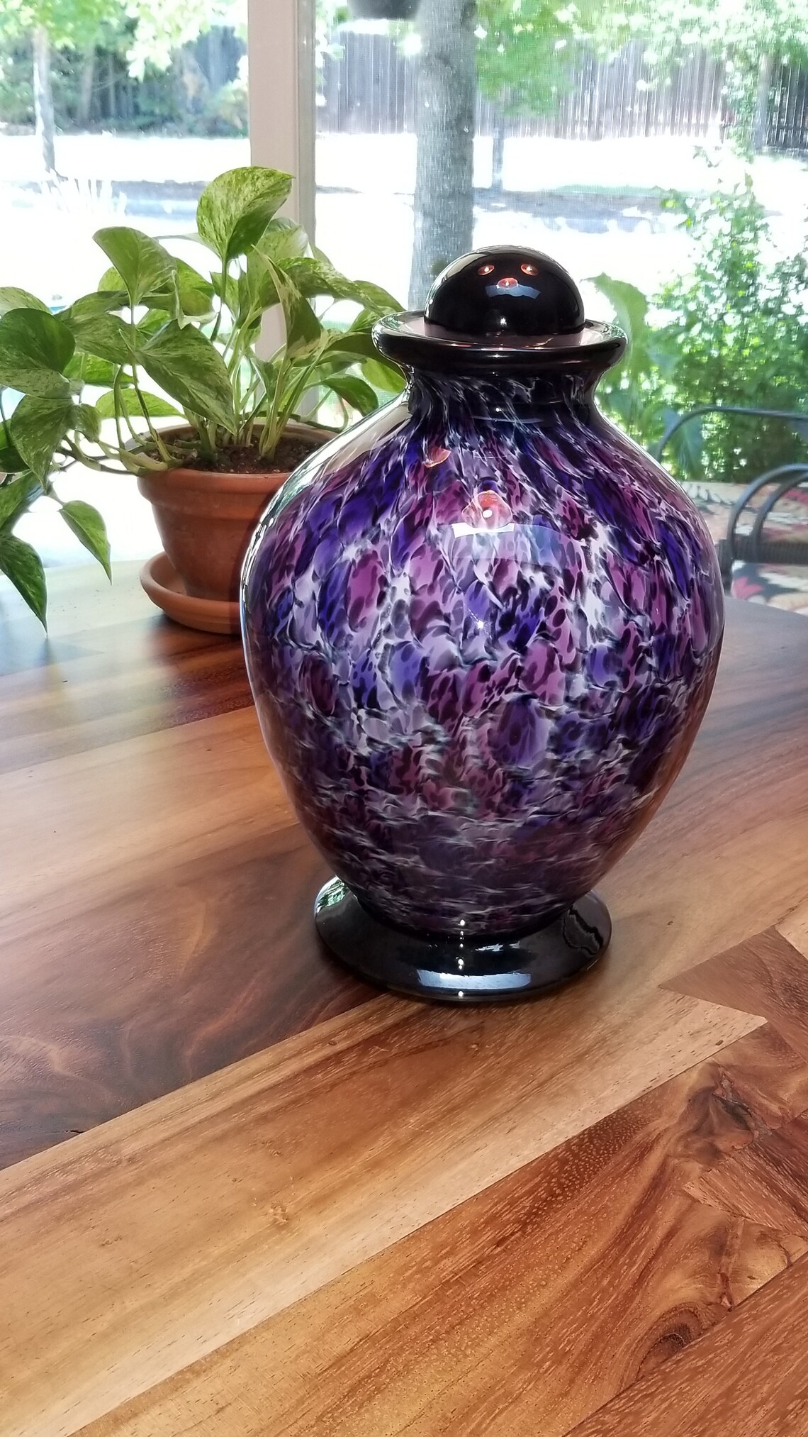 Urn for Ashes Made of Hand Blown Glass Etsy