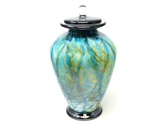 Amato Aegean Urn for Ashes made of Hand Blown Glass - Adult