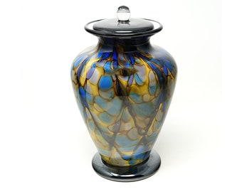 Amato Evening Urn for Ashes made of Hand Blown Glass - Adult
