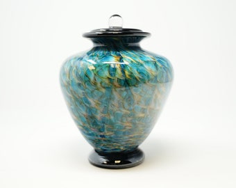 Greco Aegean Urn for Ashes made of Hand Blown Glass - Small
