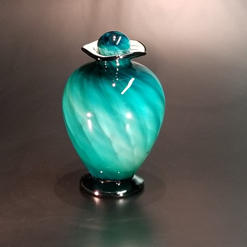 Urn for Ashes Made of Hand Blown Glass Etsy