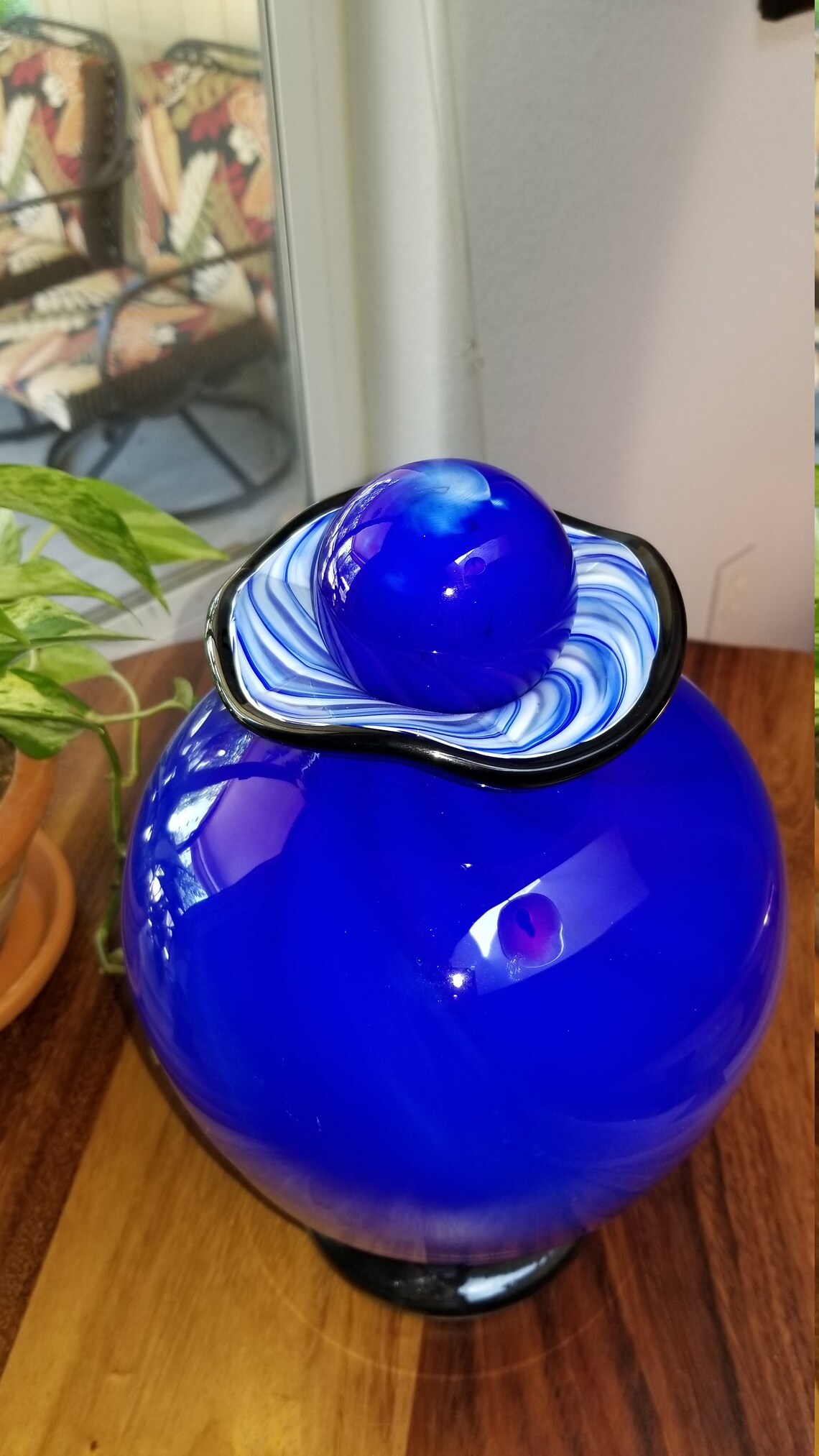 Urn for Ashes Made of Hand Blown Glass Etsy