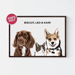 Portret zwierzaka, spersonalizowany portret zwierzaka, spersonalizowany portret psa, spersonalizowany portret wielu zwierzaków, spersonalizowany portret zwierzaka ze zdjęcia | SZYBKA WYSYŁKA