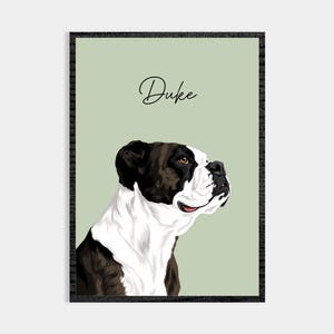 Personalized Dog Portrait from Photo | Custom Pet Prints | Custom Pet Portrait | Dog Parent Gift | Custom Dog Portrait | Made in UK