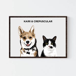 Ritratto di gatto, ritratto di animale domestico personalizzato, regalo commemorativo per animale domestico, regalo per nuovo animale domestico, regalo per amanti degli animali, ritratto di animale domestico personalizzato, ritratto di qualsiasi animale domestico