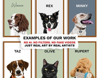 Custom Pet Portrait, Pet Portrait, Pet Memorial, New Pet Gift, Digital Pet Portrait, Custom Pet Design, Framed Pet Portrait, Fast Shipping