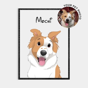 Cartoon Pet Portrait | Custom Cartoon Pet Portrait | Cat & Dog Portrait From Photo | Pet Cartoon Style | Custom Dog Gift | Custom Cat Gift