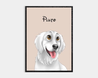 Cartoon Pet Portrait | Custom Cartoon Pet Portrait | Cat & Dog Portrait From Photo | Pet Cartoon Style | Custom Dog Gift | Custom Cat Gift