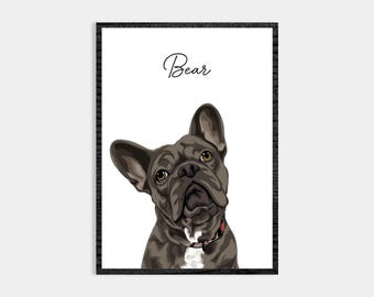 Pet Portrait, Custom Pet Portrait, Custom Dog Portrait, Custom Multiple Pet Portrait, Personalized Pet Portrait from Photo | Made in UK