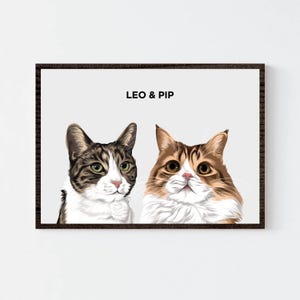Retrato de gato, ilustraciones personalizadas de mascotas, regalo conmemorativo para mascotas, regalo para una nueva mascota, regalo para un amante de las mascotas, retratos de mascotas, retratos de cualquier mascota