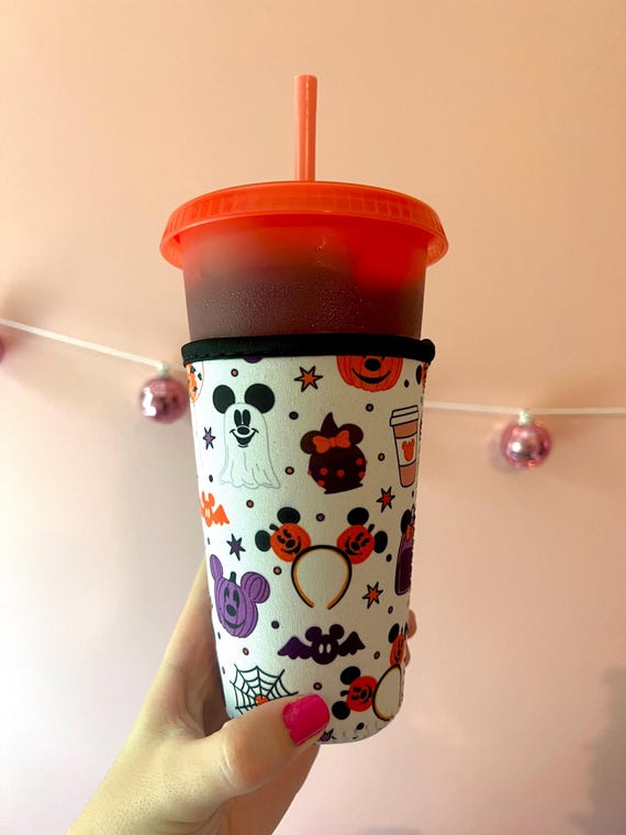Halloween Iced Coffee Sleeve, Iced Coffee Sleeve, Drink Cover, Insulated Drink Sleeve, Coffee Lover Gift, Pumpkin Drink Sleeve