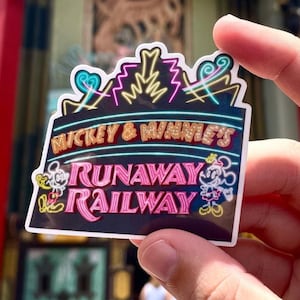 Runaway Railway Marquee Sticker, Runaway Railway Sticker, Marquee Sticker, Ride Sticker, Hydroflask Sticker, Neon Sticker, Hollywood Studios