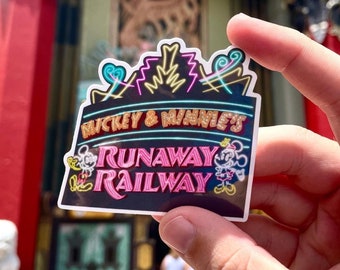 Runaway Railway Marquee Sticker, Runaway Railway Sticker, Marquee Sticker, Ride Sticker, Hydroflask Sticker, Neon Sticker, Hollywood Studios