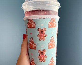 Magical Iced Coffee Sleeve, Christmas Iced Coffee Sleeve, Drink Cover, Insulated Drink Sleeve, Coffee Lover Gift, Gingerbread Cozie