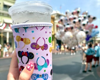 Magical Iced Coffee Sleeve, Iced Coffee Sleeve, Drink Cover, Insulated Drink Sleeve, Coffee Lover Gift, Minnie Ears