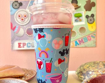 Magical Iced Coffee Sleeve, World Showcase Iced Coffee Sleeve, Drink Cover, Insulated Drink Sleeve, Coffee Lover Gift