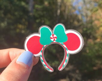 Christmas Minnie Ear, Minnie Ears, Minnie Ears Sticker, Hydroflask Sticker, Stocking Stuffer, Christmas Sticker, Christmas gift, sticker