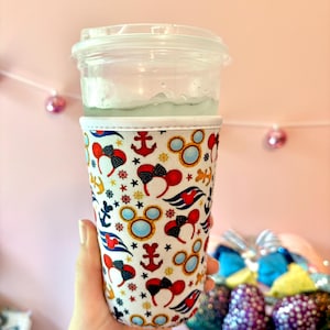 Magical Iced Coffee Sleeve, Iced Coffee Sleeve, Cruise Drink Cover, Insulated Drink Sleeve, Coffee Lover Gift, Minnie Ears, Cruise Accessory