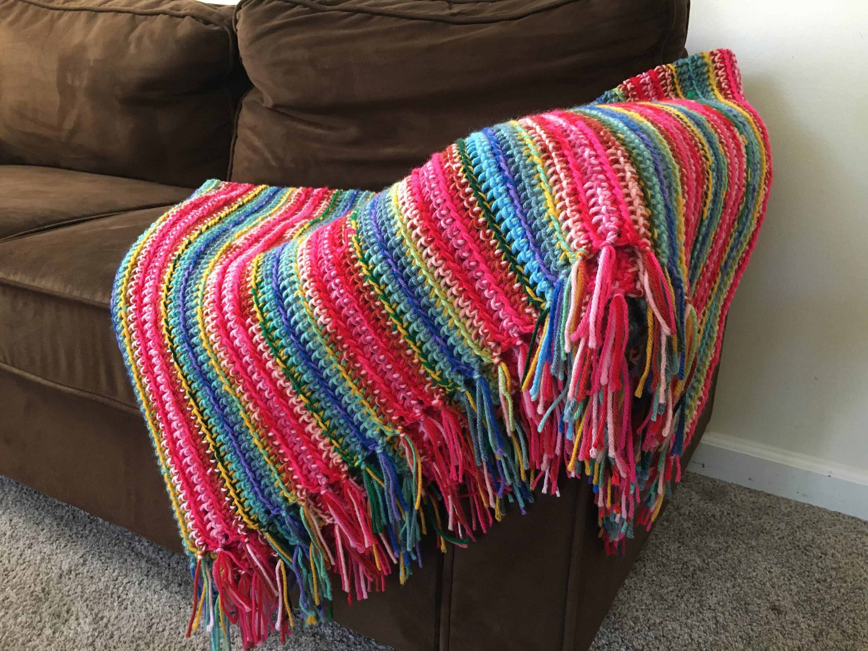 Heavy Soft Tasseled Handmade Crochet Throw Blanket Afghan Etsy