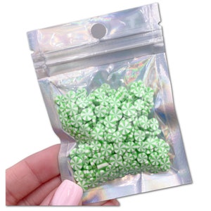 Green Peppermint Polymer Clay Slices, Fake Sprinkles, Deco Jimmies, Clay Slices for Nail Art, Resin Crafts and Slime