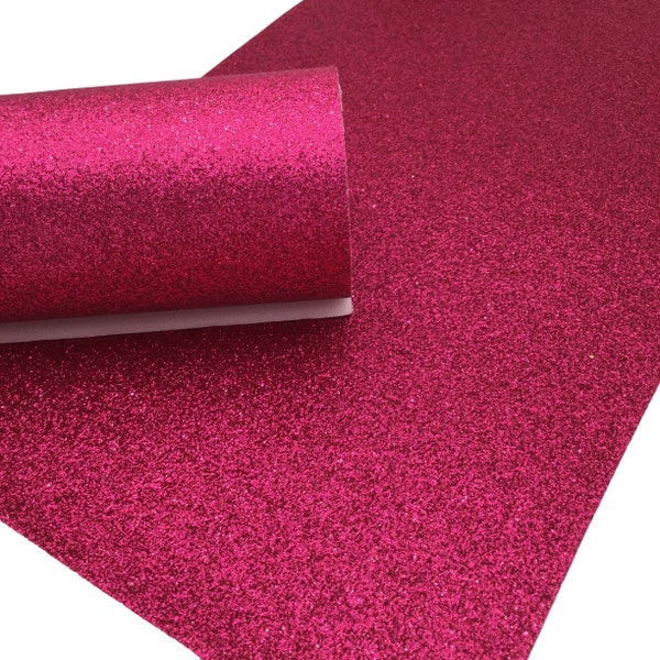 HOT PINK PINK Fine Glitter Canvas Sheets, Fine Glitter Fabric, Fabric for Bows - 0594